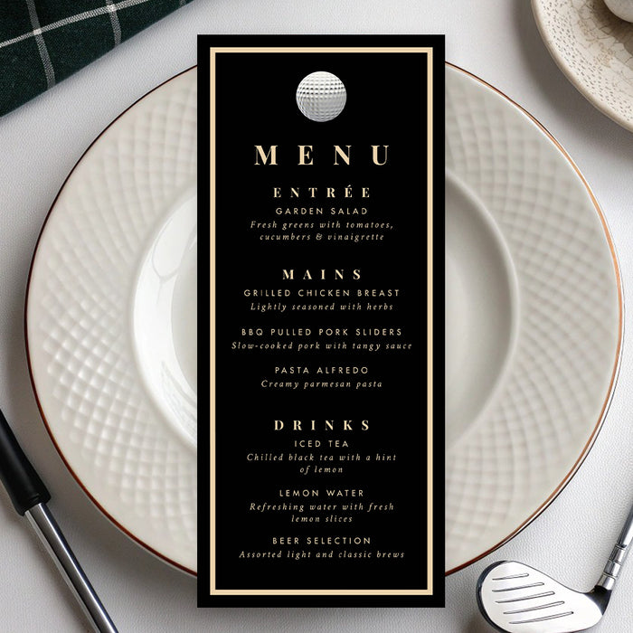 Golf Tournament Invitation Black and Gold Event