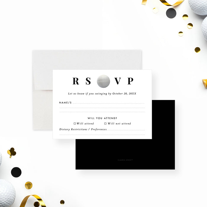 Golf Tournament Invitation Black and Gold Event