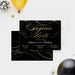 Black and gold surprise 80th birthday invitation with elegant gold script, decorative swirls, and personalized party details.