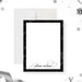 Personalized note card with a white front framed by a black marble border with a personalized script name. Shown with a white envelope.