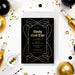 Bloody Good Time digital invitation featuring elegant black and gold gothic birthday party design