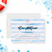 Blue Bar Mitzvah invitation featuring watercolor stripes with a pool party theme and modern layout for a boy’s celebration-front