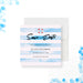 Blue Bar Mitzvah save the date with a pool party theme. Modern watercolor stripes design perfect for stylish celebrations and memorable events-front