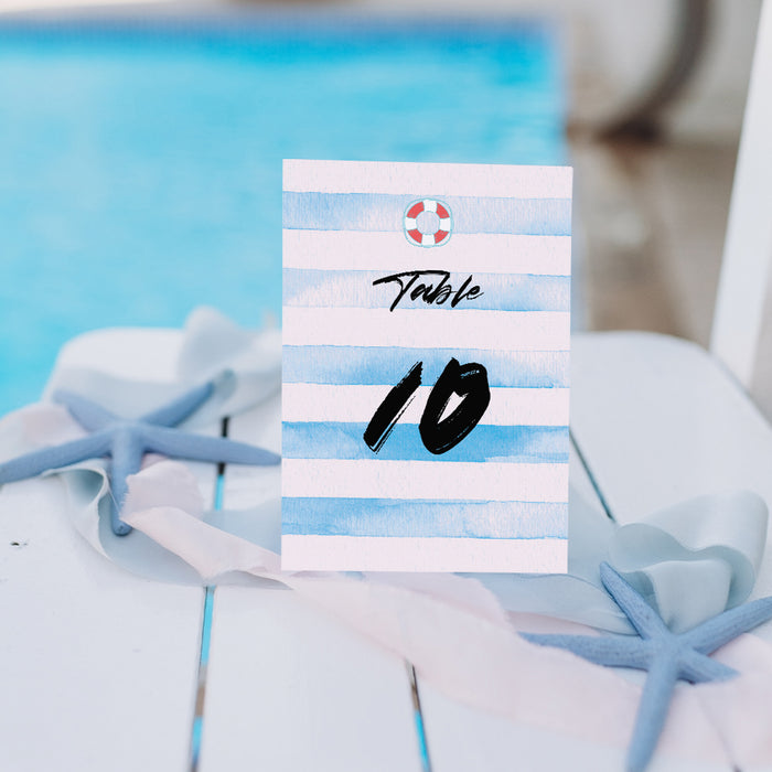 Blue Bar Mitzvah Invitation Pool Party Invite for Boy