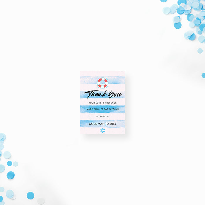Blue Bar Mitzvah Invitation Pool Party Invite for Boy