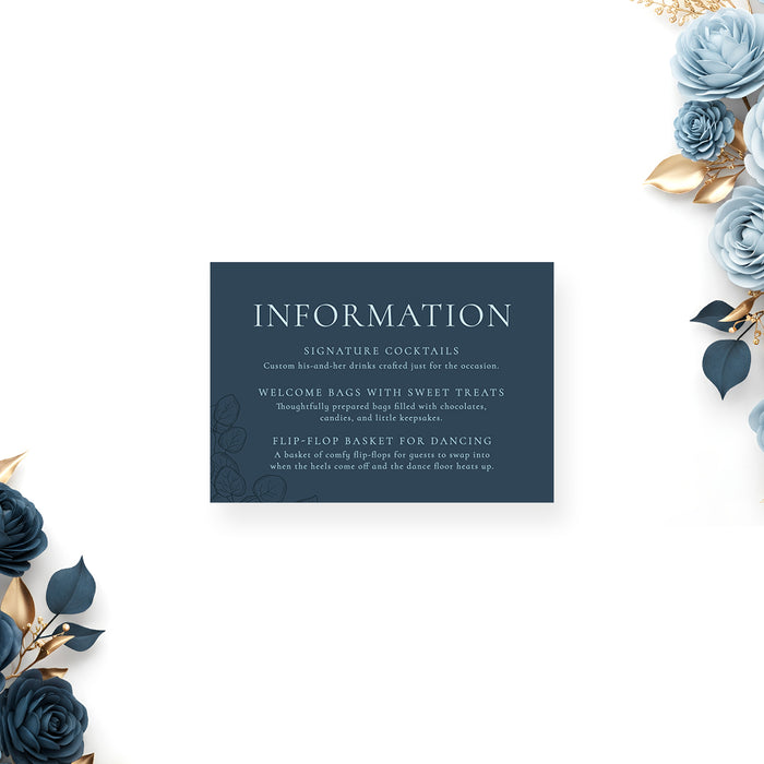 Blue Floral Wedding Invitation Botanical