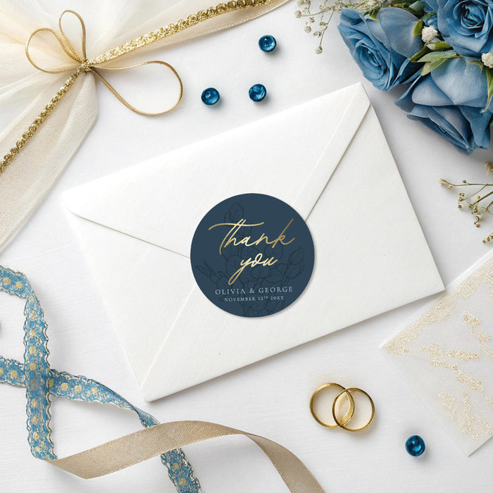 Blue Floral Wedding Invitation Botanical