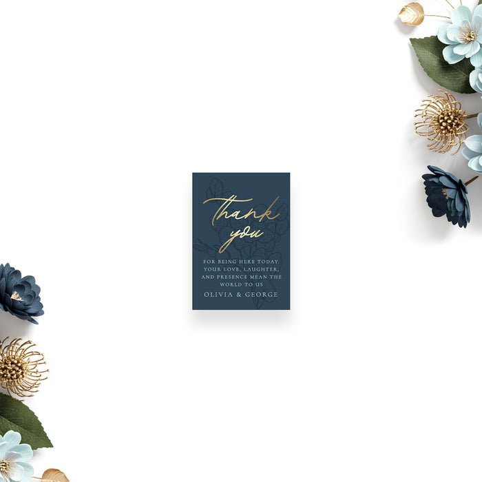 Blue Floral Wedding Invitation Botanical