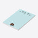 Personalized blue notepad with couple photo, lined writing pages and custom names for wedding stationery or gifts-side