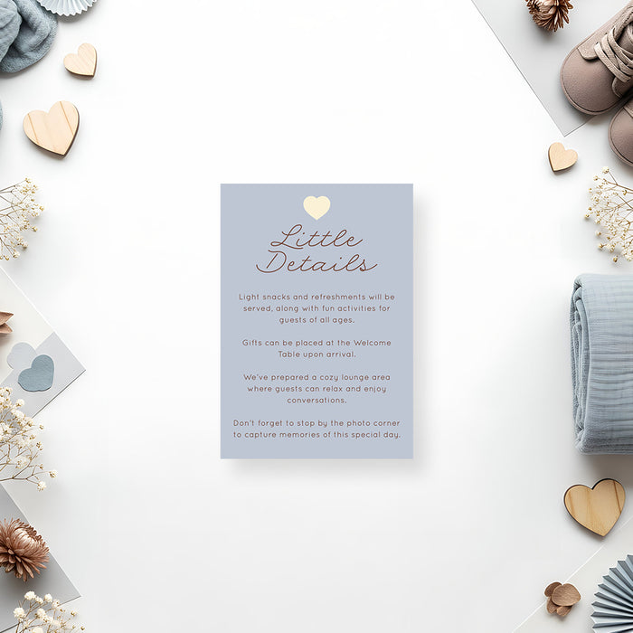 Personalized Baby Shower Invitation Blue Wavy Border