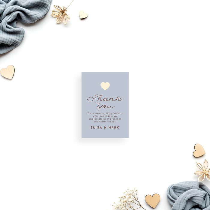 Personalized Baby Shower Invitation Blue Wavy Border