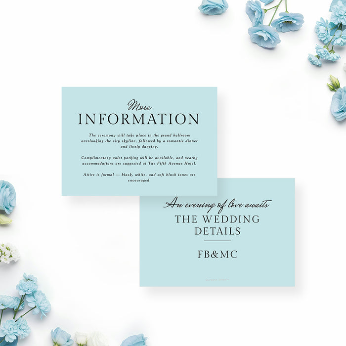Modern Wedding Invitation Minimalist Blue Elegant Invite
