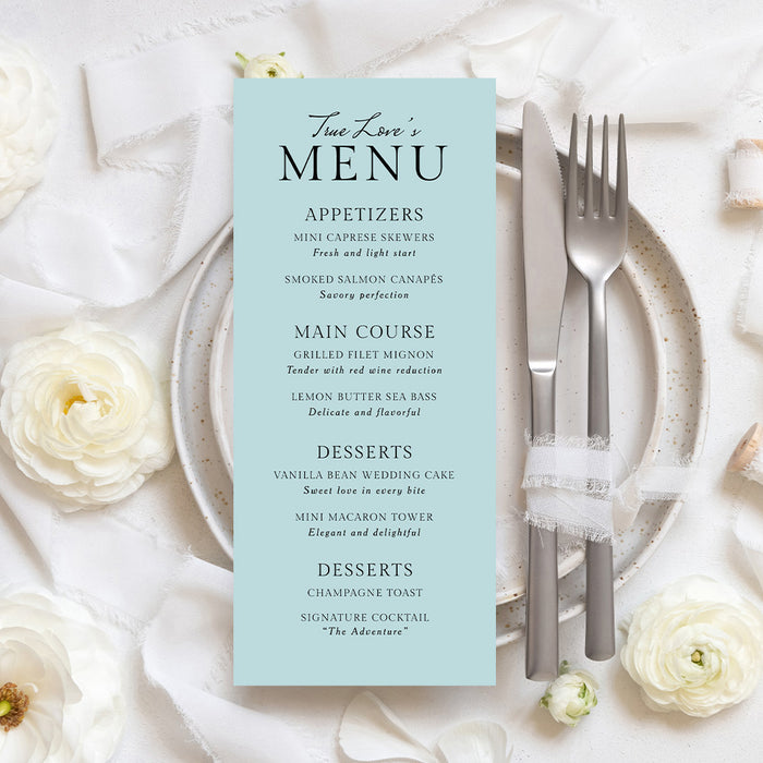 Modern Wedding Invitation Minimalist Blue Elegant Invite