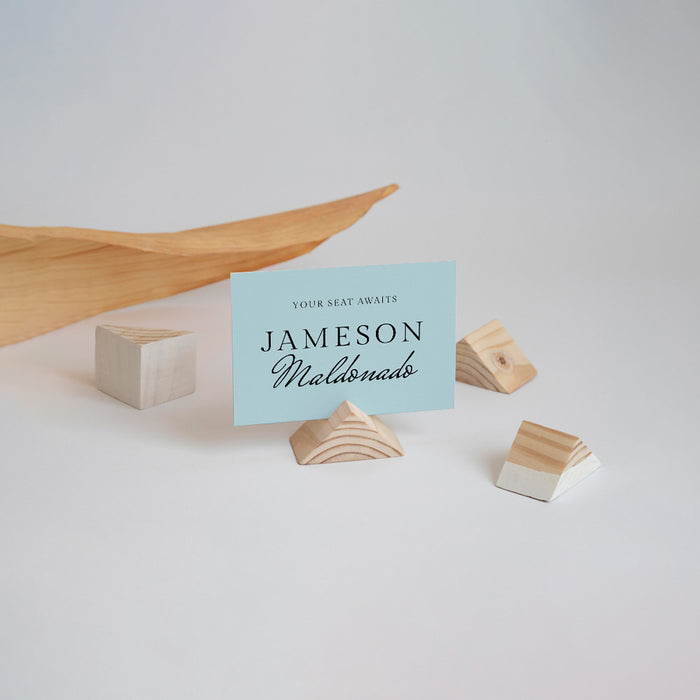 Modern Wedding Invitation Minimalist Blue Elegant Invite