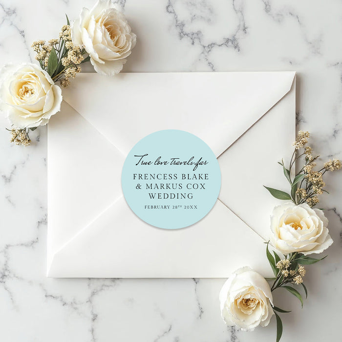 Modern Wedding Invitation Minimalist Blue Elegant Invite