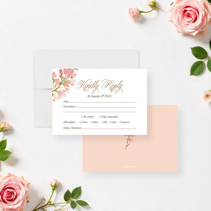Personalized Blush Pink Watercolor Floral Baby Shower Invitation