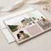 Blush pink wedding announcement close-up