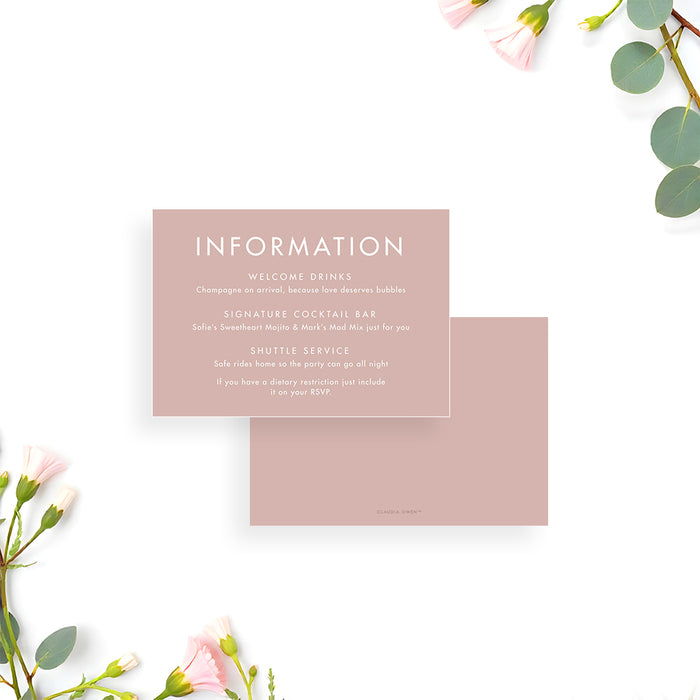 Photo Wedding Invitation with Blush Pink Modern Design