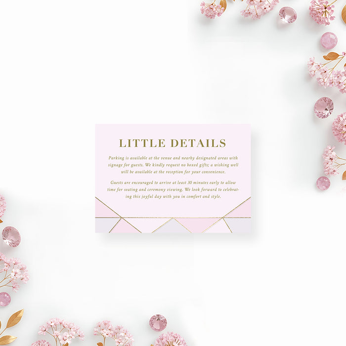 Blush Pink Wedding Invitation Jewel Inspired Design