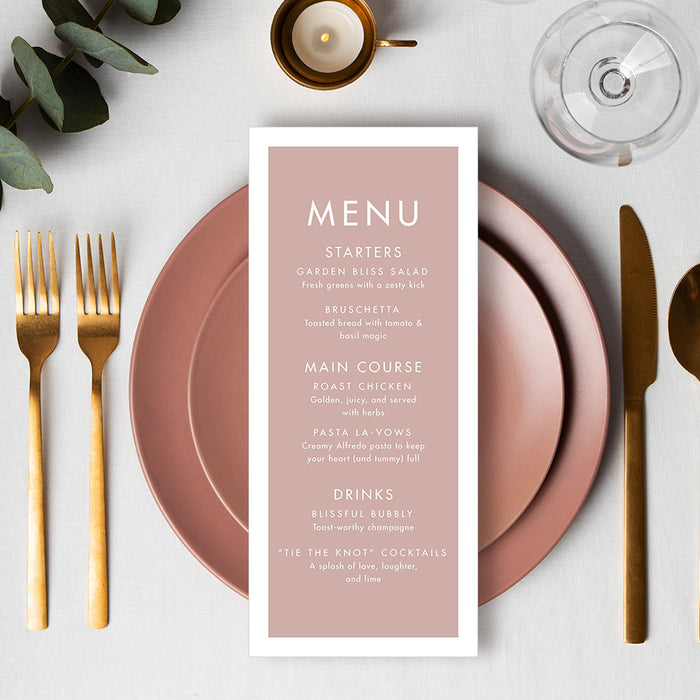 Photo Wedding Invitation with Blush Pink Modern Design