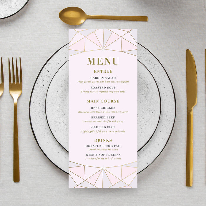 Blush Pink Wedding Invitation Jewel Inspired Design