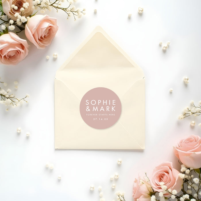 Photo Wedding Invitation with Blush Pink Modern Design