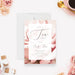 blush rose tea party invitation with soft floral background, elegant script lettering, and customizable event details-front