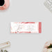 blush rose floral tea party ticket invitation with elegant script lettering and personalized event details