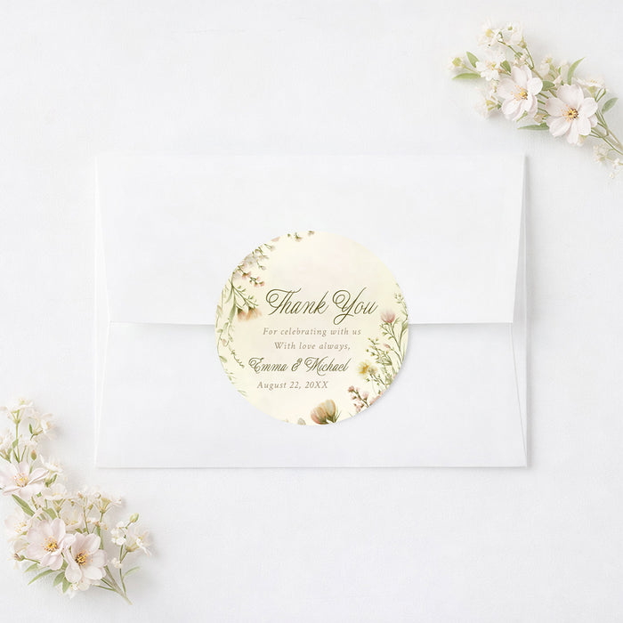 Personalized Blush Wildflower Garden Wedding Invitation
