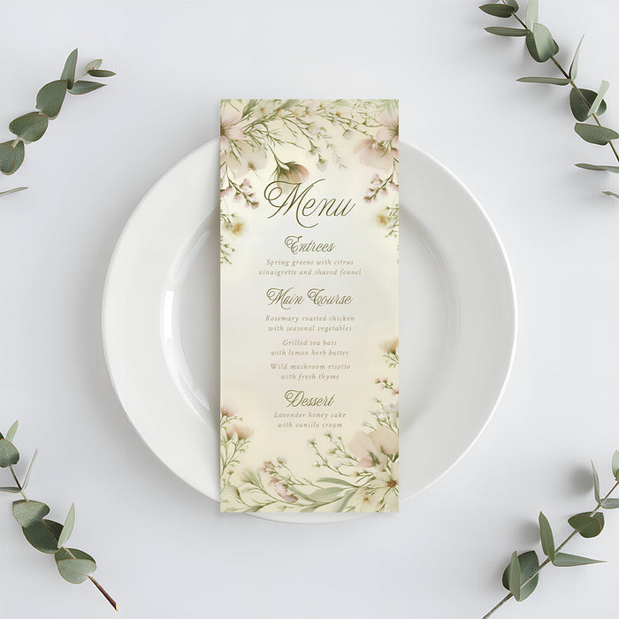Personalized Blush Wildflower Garden Wedding Invitation