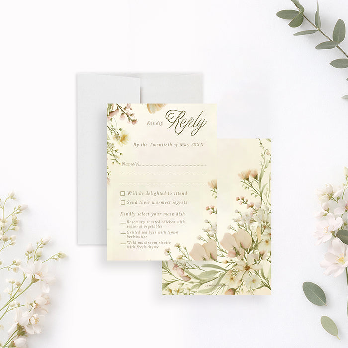 Personalized Blush Wildflower Garden Wedding Invitation