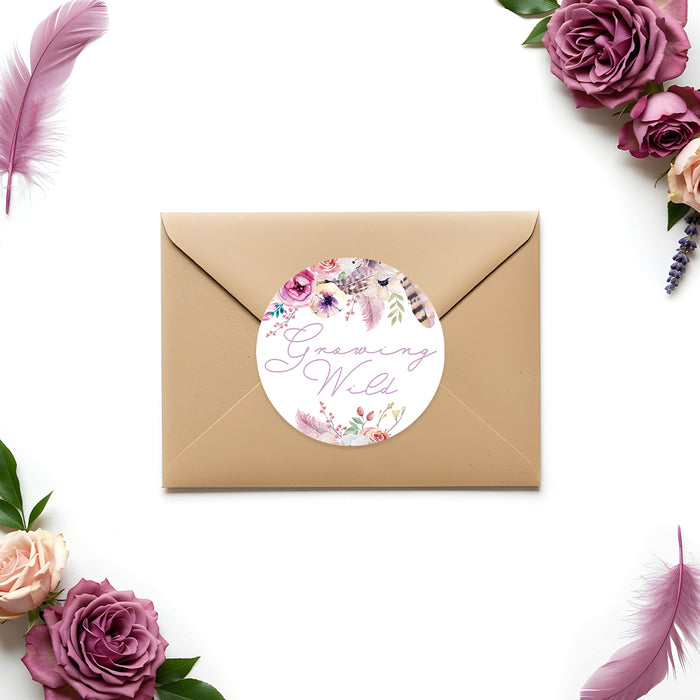Boho Floral Birthday Invitation Girls Antler Photo Party Invite