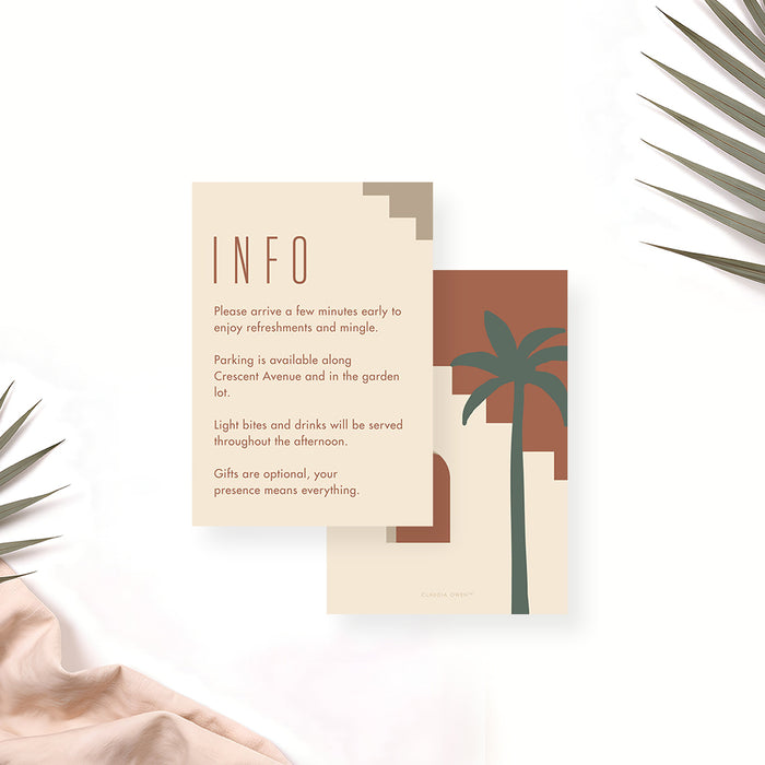 Boho Bridal Shower Invitation with Desert Palm Tree