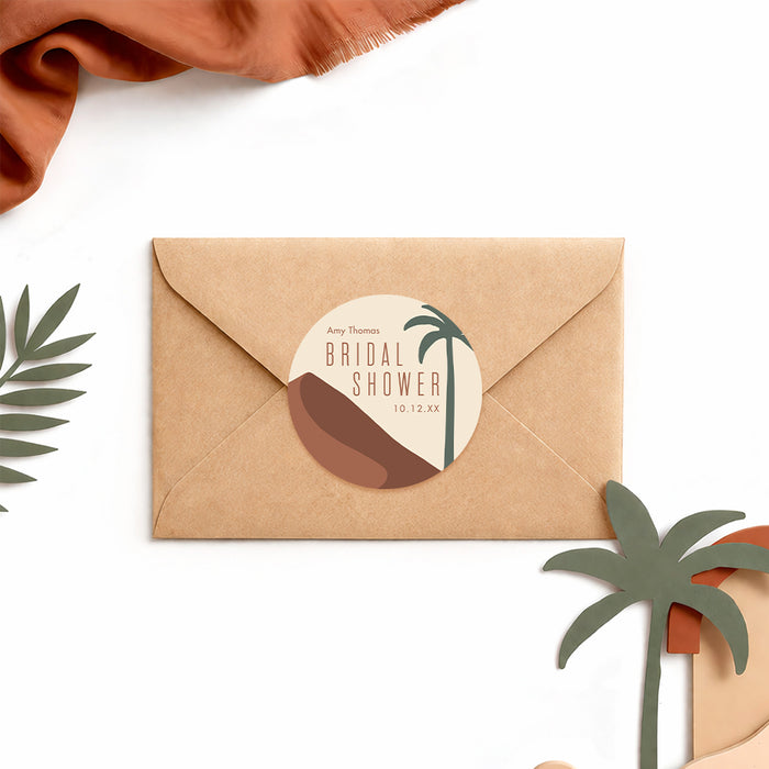Boho Bridal Shower Invitation with Desert Palm Tree