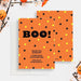 Fun Halloween invitation template with Boo text orange dotted background digital file