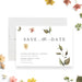 Botanical Bar or Bat Mitzvah save the date card with watercolor flowers and greenery shown with a white envelope-front