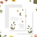 Botanical Bat Mitzvah invitation featuring soft floral illustrations and elegant lettering for a Jewish celebration or synagogue event.-front-back