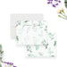 Elegant botanical note card featuring a lush green watercolor leaf design-front-back