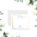 Elegant wedding thank you card with gold frame and eucalyptus design, providing a classy way to express your gratitude.-front