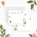 botanical wedding thank you card with soft watercolor flowers, greenery, and personalized couple names-front-back