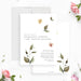 botanical wedding invitation with soft floral accents and greenery, personalized with couple names and wedding details-front-back