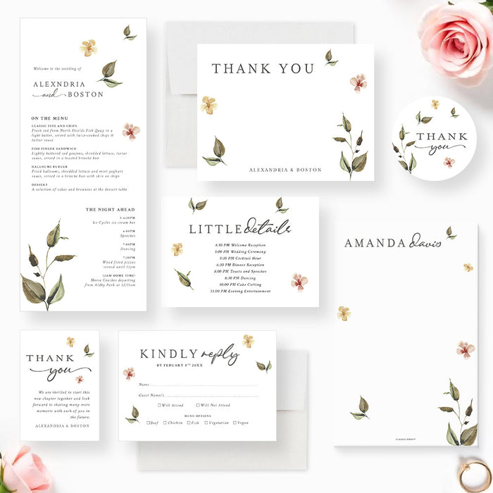 Botanical Wedding Invitation Floral Garden Party Invite