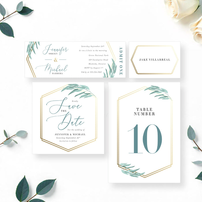 Elegant Eucalyptus Wedding Invitation Botanical Greenery Design