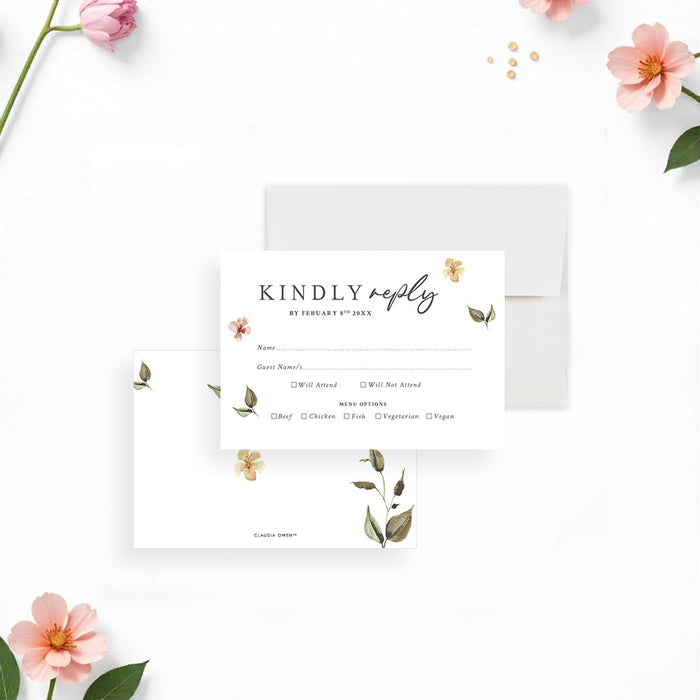 Botanical Wedding Invitation Floral Garden Party Invite