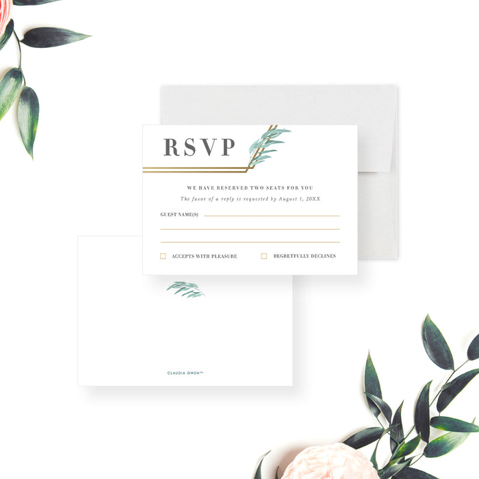 Elegant Eucalyptus Wedding Invitation Botanical Greenery Design