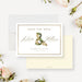 wedding save the date card with floral ampersand, botanical flowers, elegant couple names, and classic border-front-back