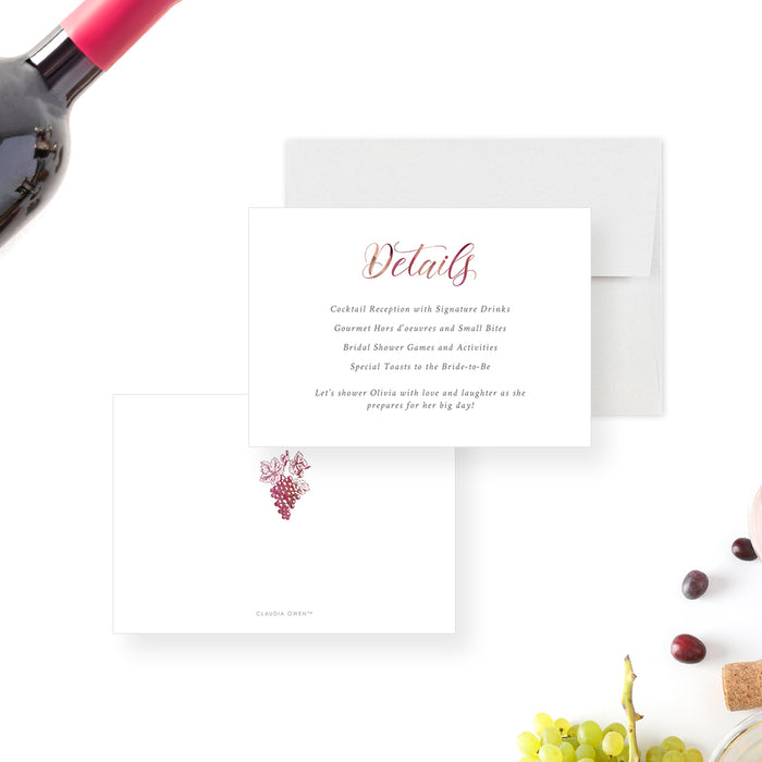 Wine Themed Invitation Card for Bridal Shower Party, Personalized Couples Bridal Shower Invites held at Winery, Wine Tasting Bridal Shower