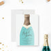 Elegant champagne bottle invitation personalized for bridal shower or pop the champagne-themed celebrations-front