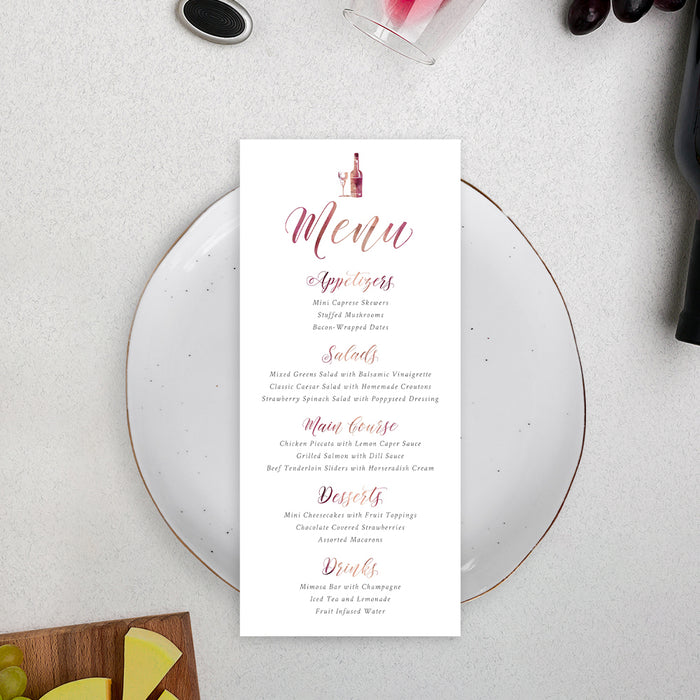 Wine Themed Invitation Card for Bridal Shower Party, Personalized Couples Bridal Shower Invites held at Winery, Wine Tasting Bridal Shower