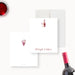 Personalized wine-themed thank you card featuring a wine bottle and glass illustration-front-back
